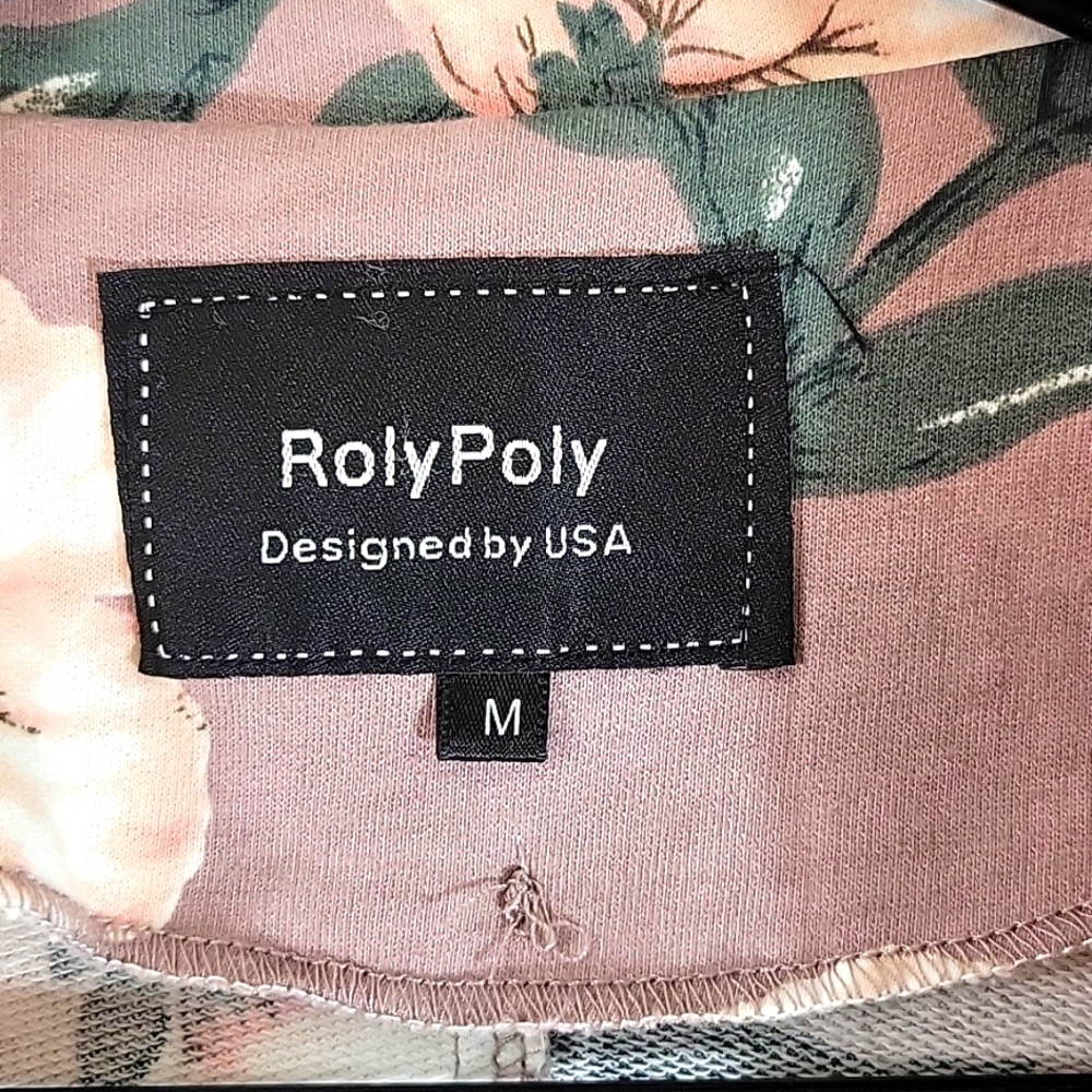 Roly Poly Floral Bomber Jacket w Brass Detail  Size M - Picture 2 of 12